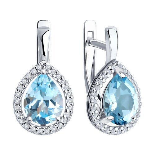 Серьги из серебра с топазами