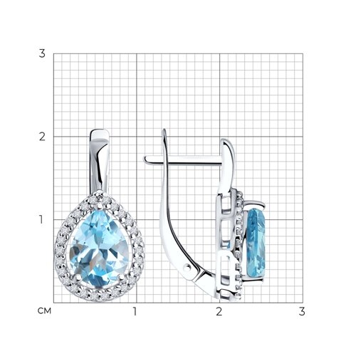 Серьги из серебра с топазами