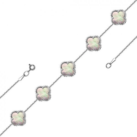 Браслет из серебра с эмалью и фианитом