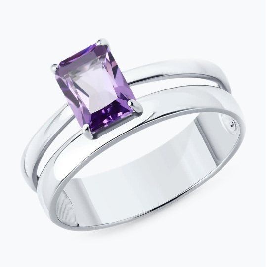 Кольцо-печатка из серебра с ониксом и фианитом