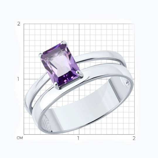 Кольцо из серебра с аметистом