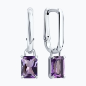 Серьги-трансформеры из серебра с аметистами