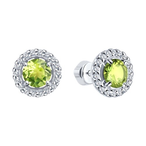 Серьги из серебра с фианитами