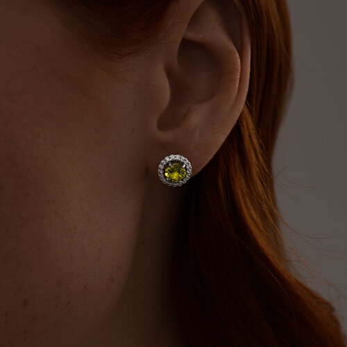 Серьги из серебра с фианитами