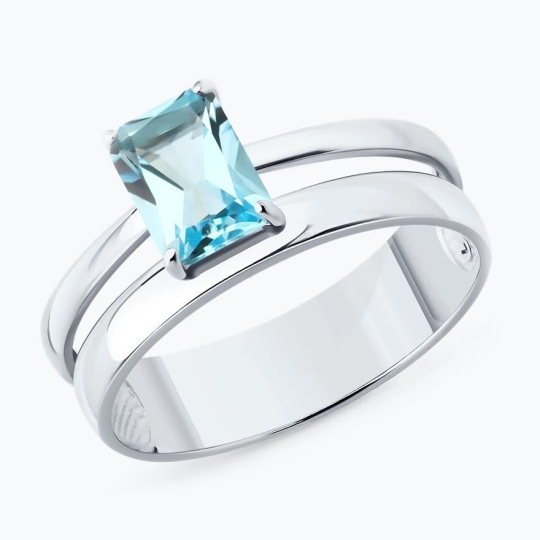 Кольцо из серебра с жемчугом и фианитами