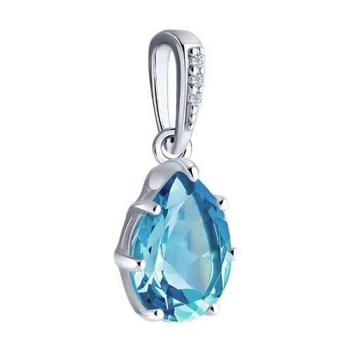 Подвеска из серебра с кристальной тканью