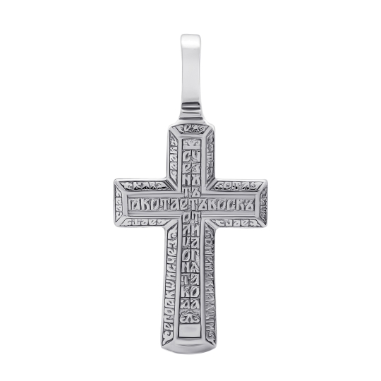 Подвеска-крест из серебра с чернением и позолотой