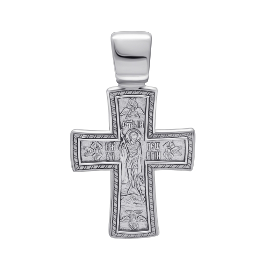 Подвеска-крест из серебра с чернением