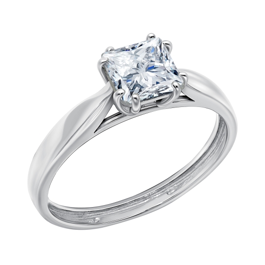 Кольцо из серебра с гранатом и фианитами