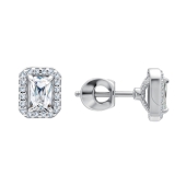 Серьги из серебра с фианитами