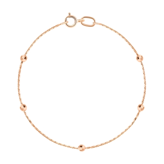 Браслет "красная нить" из золота с фианитами