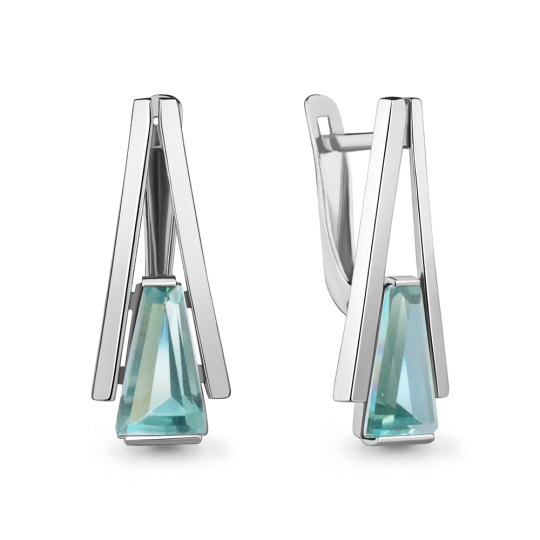 Серьги из серебра с фианитами