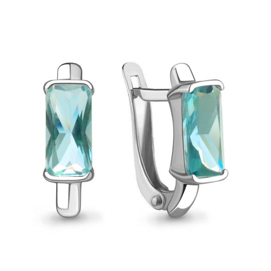 Серьги из серебра с ювелирными кристаллами