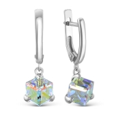 Серьги из серебра с ювелирными кристаллами