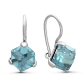 Серьги из серебра с ювелирными кристаллами