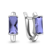 Серьги из серебра с ювелирными кристаллами