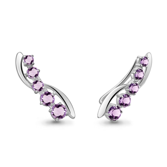 Серьги из серебра с гранатами