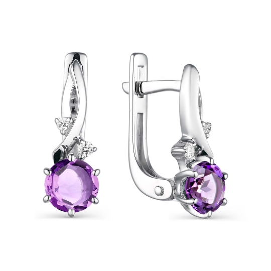 Серьги из серебра с топазами