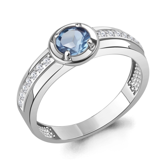 Кольцо из серебра с фианитами