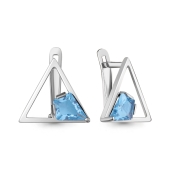 Серьги из серебра с ювелирными кристаллами