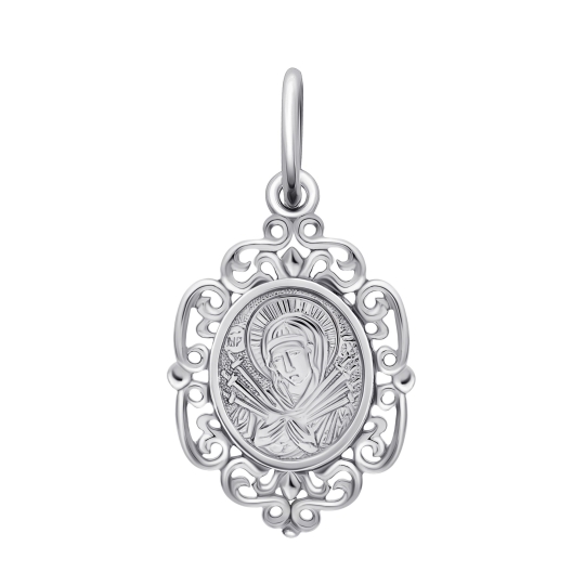 Подвеска из серебра с образом "Казанская Божья Матерь"