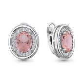 Серьги из серебра с ювелирными кристаллами и фианитами