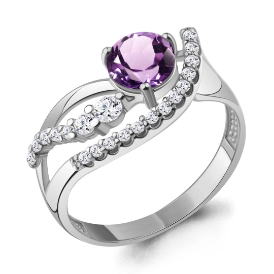 Кольцо из серебра с фианитами