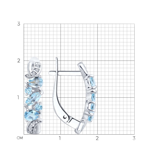 Кольцо из серебра с топазами и фианитами