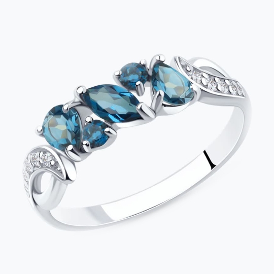 Кольцо из серебра с топазом Swiss