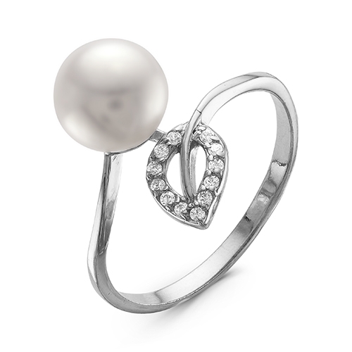 Кольцо из серебра с ситаллом и фианитами