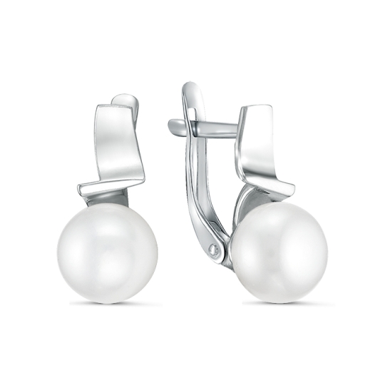 Серьги из серебра с жемчугом