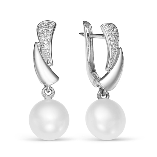 Серьги из серебра с ювелирным кристаллом