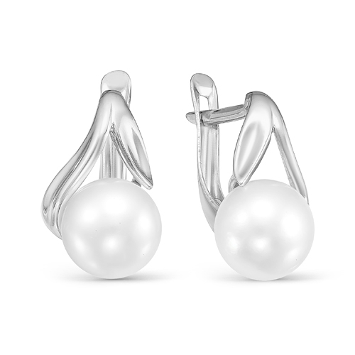 Серьги из серебра с ювелирными кристаллами и фианитами