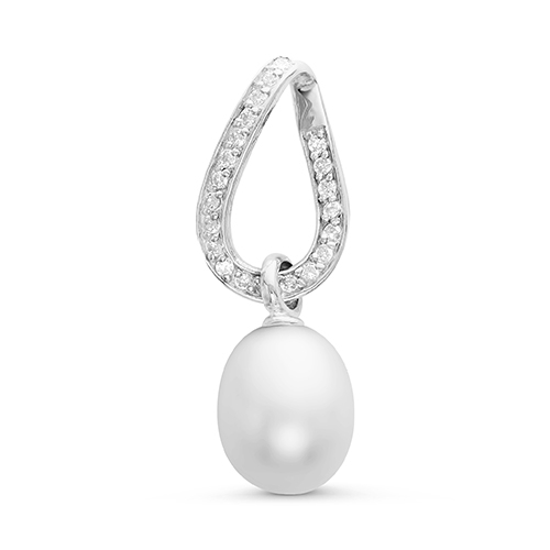 Подвеска из серебра с позолотой и фианитом