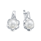 Серьги из серебра с жемчугом