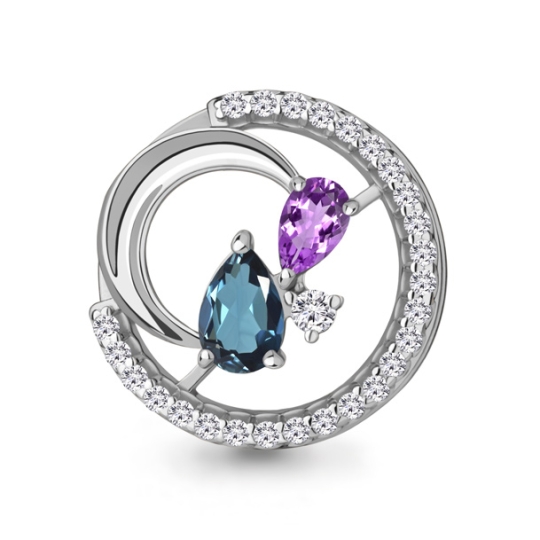 Кольцо из серебра с миксом камней