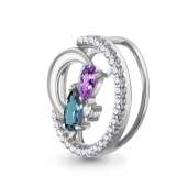 Подвеска из серебра с миксом камней 