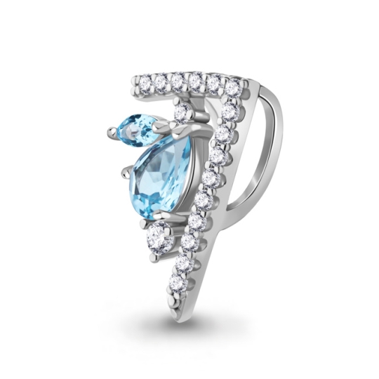 Кольцо из серебра с топазами Swiss и фианитами