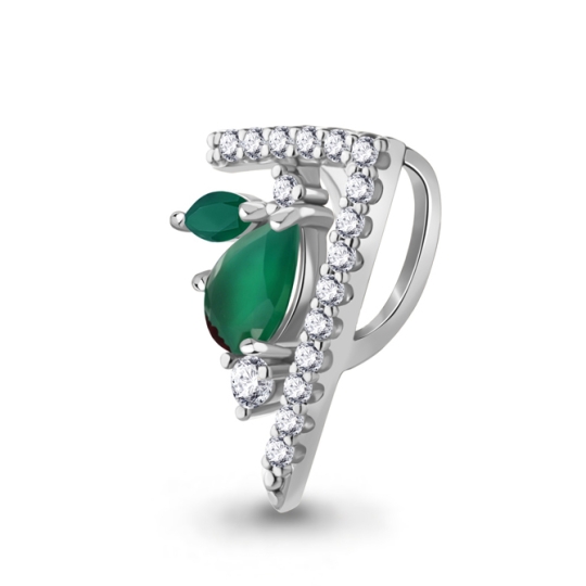 Кольцо из серебра с агатами и фианитами