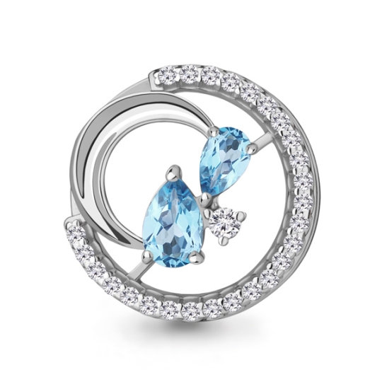 Подвеска из серебра с жемчугом и фианитами