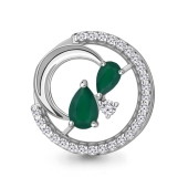 Подвеска из серебра с агатами и фианитами