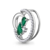 Подвеска из серебра с агатами и фианитами