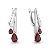 Серьги из серебра с гранатами