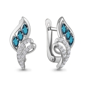 Серьги из серебра с топазами London и фианитами