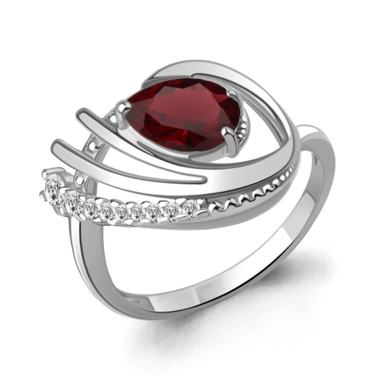 Кольцо из серебра с чернением и черным бриллиантом