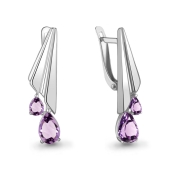 Серьги из серебра с аметистами 
