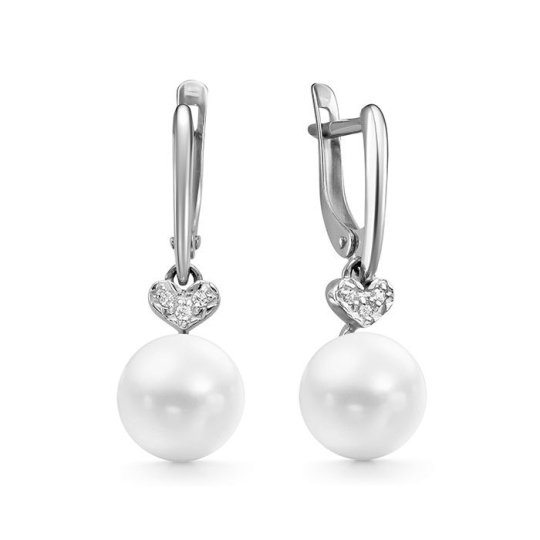 Серьги из серебра с позолотой, гранатами и фианитами