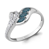 Кольцо из серебра с топазами London и фианитами