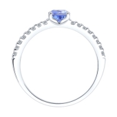 Кольцо из серебра с ситаллом и фианитами