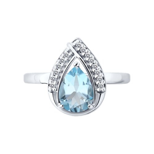 Серьги из серебра с топазами и фианитами